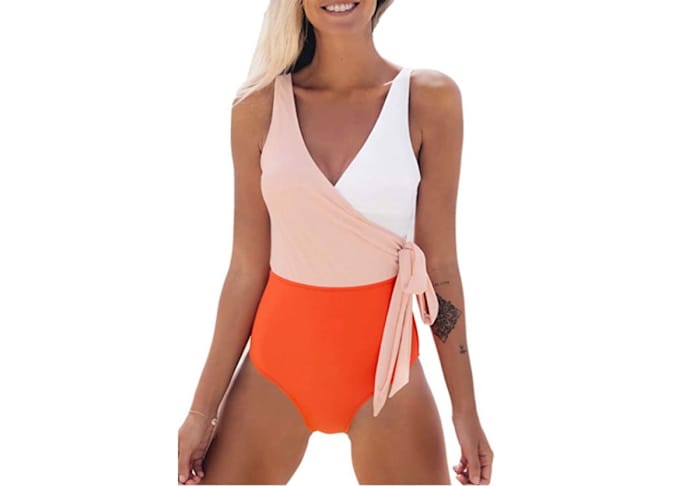 color block one piece